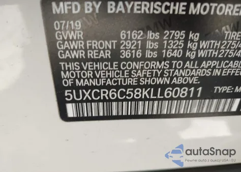 2019 BMW X5 xDrive40I из США, поврежденный, VIN 5UXCR6C58KLL60811